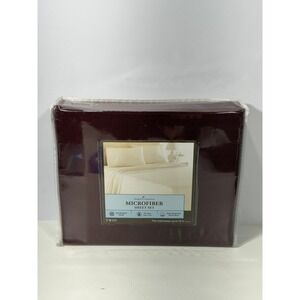 Home Classics Microfiber Sheet‎ Set Twin Burgundy 3 Piece Deep Pocket New
